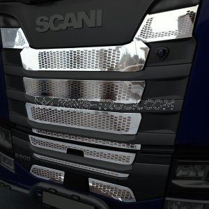 Griglia completa in Acciaio Inox per Scania Next Generation con luci abbaglianti 