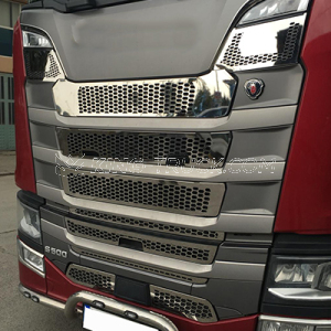 Griglia completa in Acciaio Inox per Scania Next Generation con luci abbaglianti 