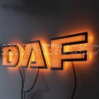 Lettrage 3D XF, XG, XG+ blanche rétroéclairée - LED ORANGE